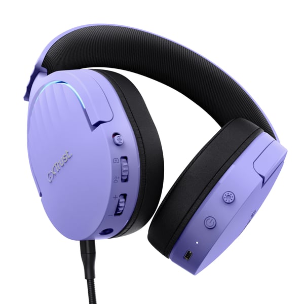 Trust GXT 491P FAYZO Kuulokkeet Langallinen & langaton Pääpanta Pelaaminen USB A-tyyppi Bluetooth Musta, Purppura