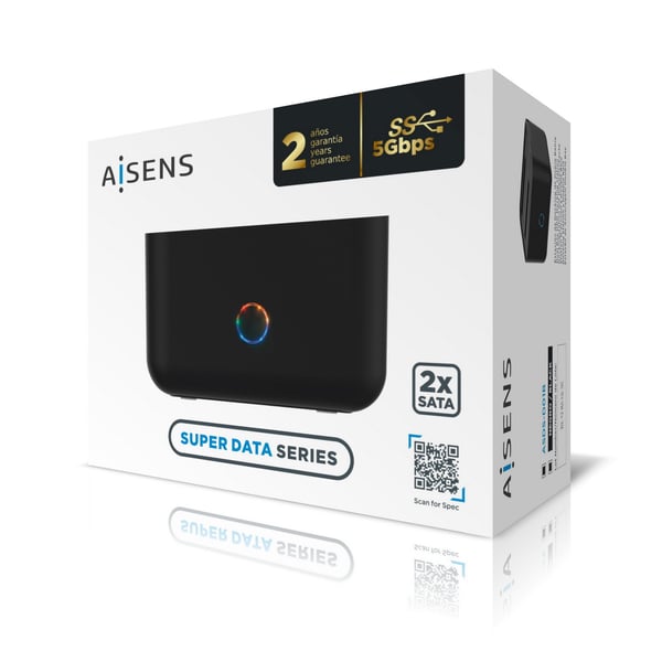 AISENS ASDS-D01B Hölje för lagringsenheter HDD- / SSD kabinett Svart 2.5/3.5"