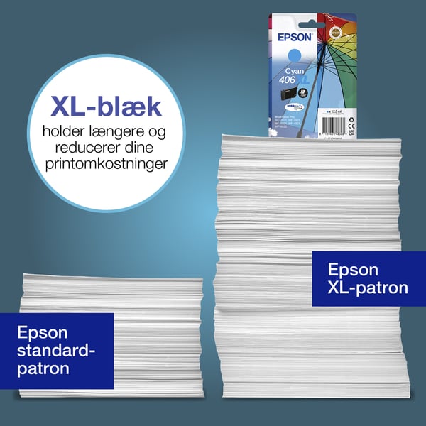 Epson Enkeltpakke, cyan 406 Paraply DURABrite Ultra-blæk