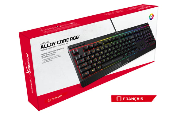 HyperX Alloy Core RGB näppäimistö Pelaaminen USB AZERTY ranska Musta
