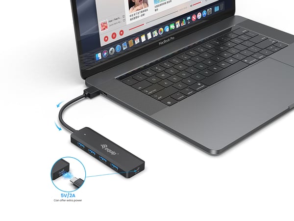 Equip 128959 gränssnittshubbar USB 3.2 Gen 1 (3.1 Gen 1) Type-A 5000 Mbit/s Svart