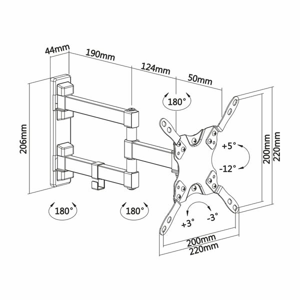 AISENS WT42TSLE-011 tv-fäste 106,7 cm (42") Svart