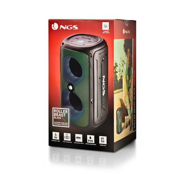 NGS ROLLER BEAST Kannettava stereokaiutin Musta 32 W
