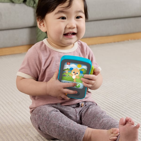 Fisher-Price Laugh & Learn Valpens sagostund, elektronisk, pedagogisk leksak för baby med musik och ljus, flerspråkig version