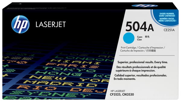 HP 504A, alkuperäinen syaani LaserJet-värikasetti