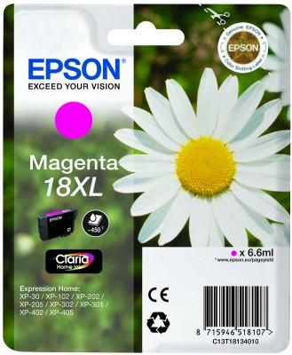 Epson Daisy Yksittäispakkaus, magenta 18XL Claria Home -muste