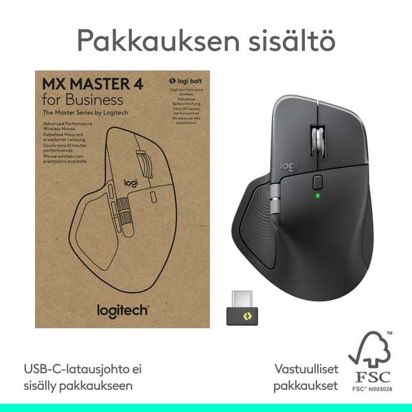 Logitech MX Master 4 for Business - Hiiri - 8 painiketta