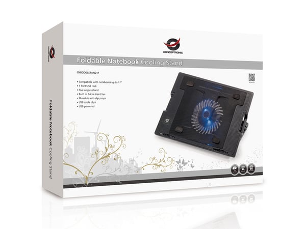 Conceptronic CNBCOOLSTAND1F køling til laptop 43,2 cm (17") Sort