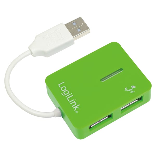 LogiLink USB 2.0 4-Port Hub 480 Mbit/s Grön
