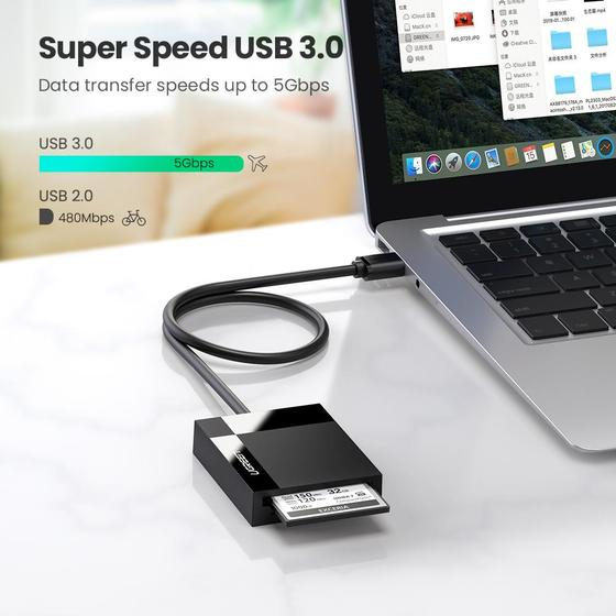 Ugreen 30333 kortläsare USB Svart