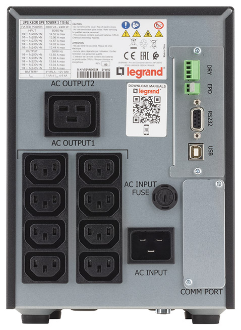 Legrand Keor ASI SPE tower 3KVA strömskydd (UPS) Linjeinteraktiv 2400 W 9 AC-utgångar