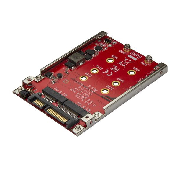 StarTech.com M.2 till SATA-adapter - Dubbelplats M.2 NGFF SSD-adapter för 2,5-tums enheter - RAID - Spei
