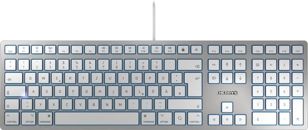 CHERRY KC 6000 SLIM FOR MAC tangentbord Kontor USB QWERTY Engelska (USA) Silver
