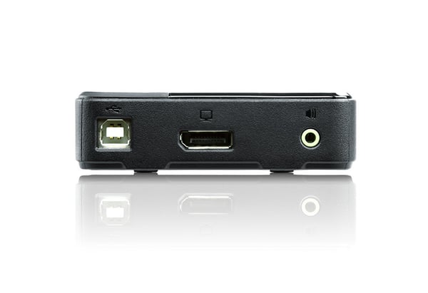 ATEN USB DisplayPort/Audio KVM-switch med 2 portar (stöd för 4K och medföljande kablar)