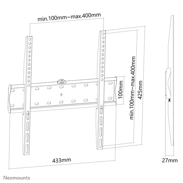 Neomounts FPMA-W300BLACK TV-kiinnike 139,7 cm (55") Musta