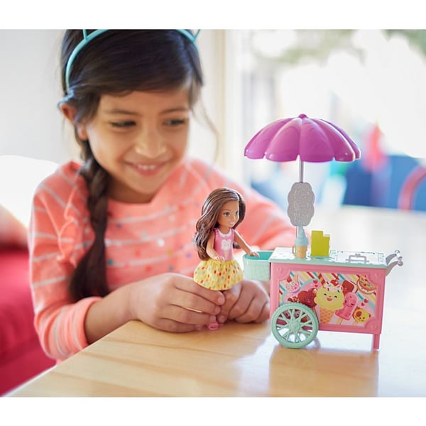 Barbie Club Chelsea Doll and Ice Cream Cart