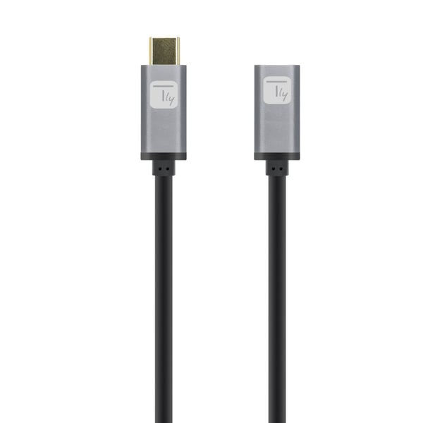 Techly ICOC MUSB322-CMF-010 USB-kablar USB 3.2 Gen 2 (3.1 Gen 2) 1 m USB C 10 Gbit/s Svart, Grå