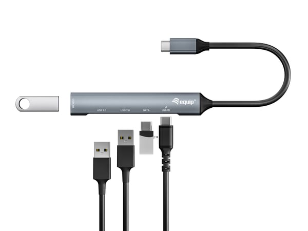 Equip 128962 interface hub USB 3.2 Gen 1 (3.1 Gen 1) Type-C 5000 Mbit/s Sølv