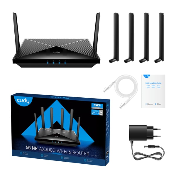 Cudy P5 trådløs router Gigabit Ethernet Dual-band (2,4 GHz / 5 GHz) 5G Sort