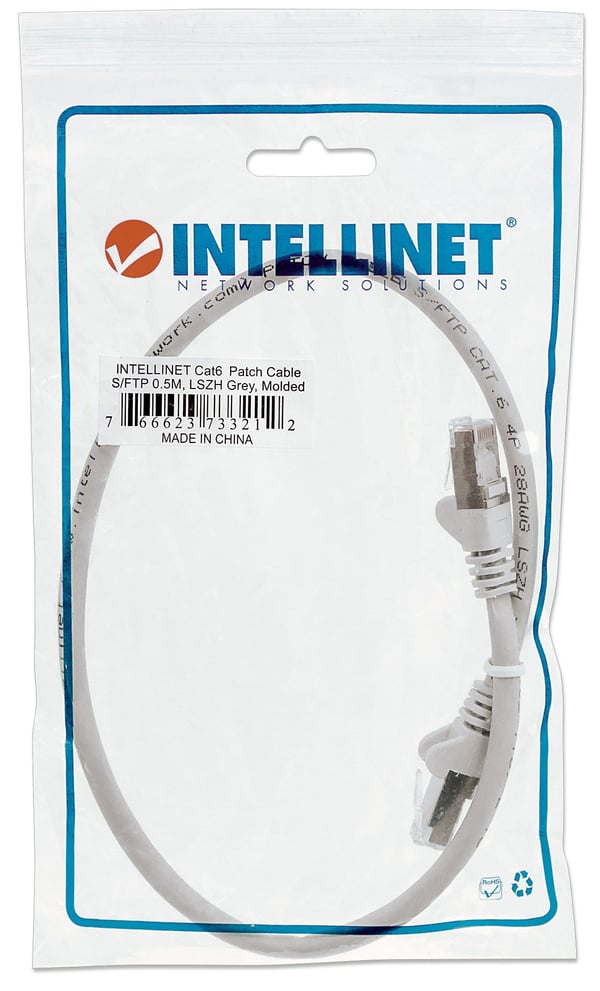 Intellinet 0.5m Cat6 SFTP netværkskabel Grå 0,5 m S/FTP (S-STP)