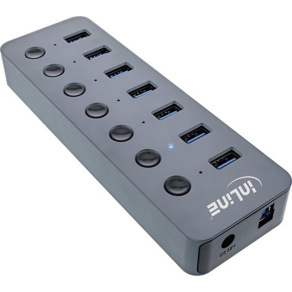InLine 35395D gränssnittshubbar USB 3.2 Gen 1 (3.1 Gen 1) Type-A 5000 Mbit/s Grå