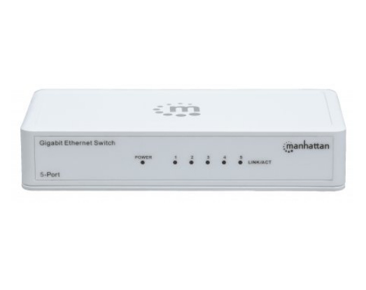 Manhattan 560696 netværksswitch Ikke administreret L2 Gigabit Ethernet (10/100/1000) Hvid