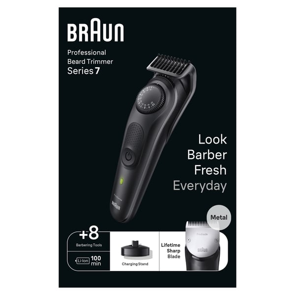 Braun BeardTrimmer 7 80708231 skäggtrimmer Batteri 40 2 cm Svart
