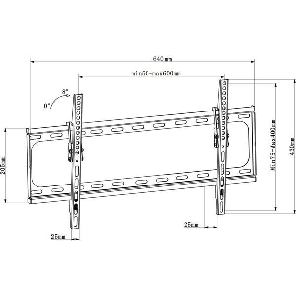 Techly ICA-PLB 261L tv-beslag 177,8 cm (70") Sort