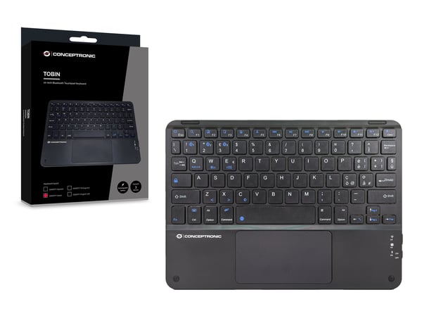 Conceptronic TOBIN01BIT näppäimistö Universaali Bluetooth QWERTY Italia Musta