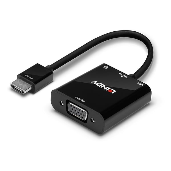 Lindy-videomuunnin – HDMI – VGA – musta