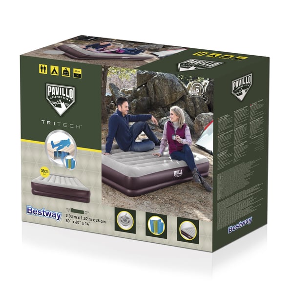 Bestway 67699 luftmadrass Dubbelmadrass Brun, Grå Unisex