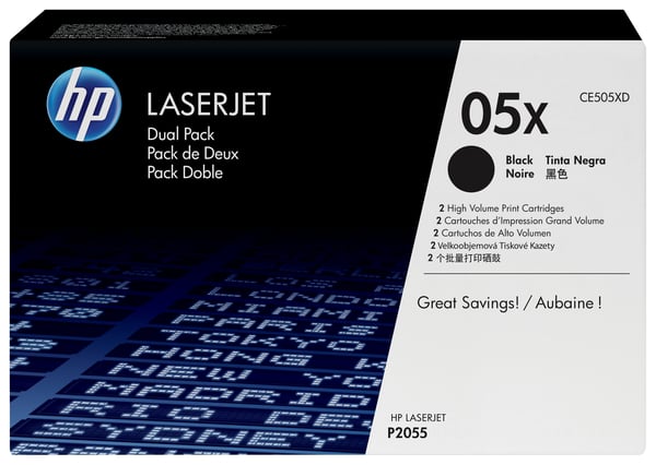 HP 05X - 2-pak - Høj kapacitet - sort - original - LaserJet - tonerpatron (CE505XD)
