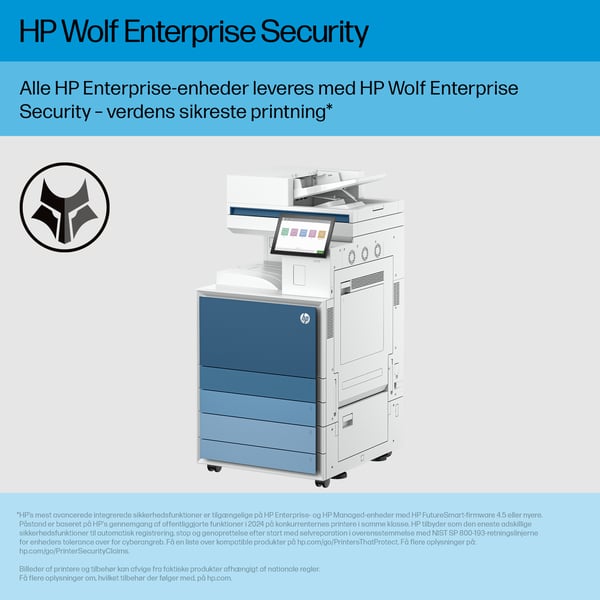 HP LaserJet Enterprise 8601dn Multifunction Sort og hvid Printer, Kun Ethernet; Duplex; Kopimaskine, scanner