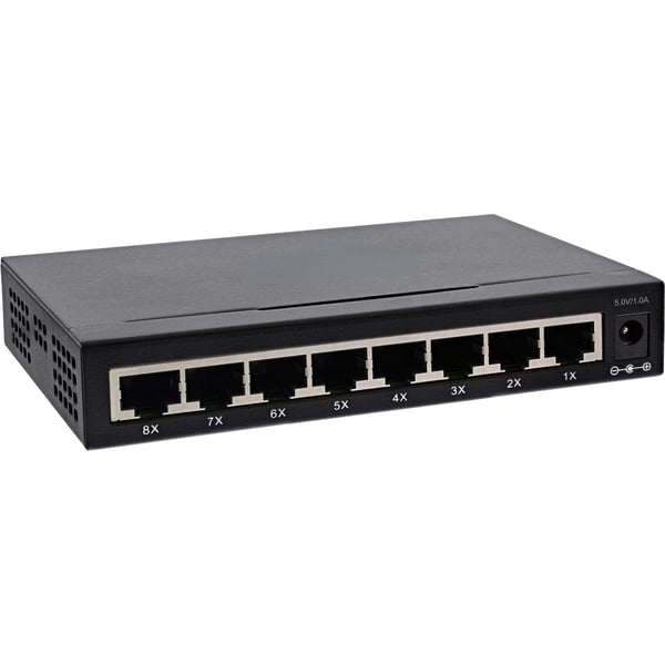 InLine 32308M verkkokytkin Gigabit Ethernet (10/100/1000) Musta