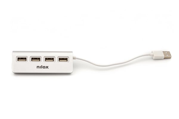 Nilox HUB 4 PORTE USB 2.0 ALLUMINIO 480 Mbit/s Harmaa