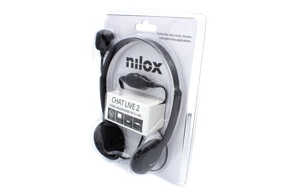 Nilox CHAT LIVE 2 Headset Ledningsført Kontor/Callcenter Sort