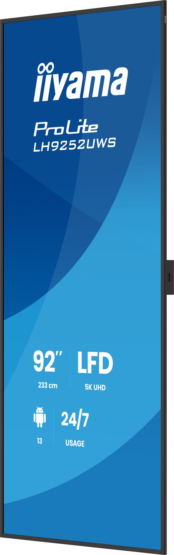 iiyama LH9252UWS-B1AG skyltställ Kioskdesign 2,34 m (92") LCD Wi-Fi 500 cd/m² UltraWide 5K HD Svart Inbyggd processor Android 24/7