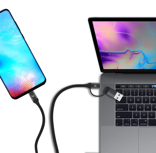 Ewent EW9918 USB-kabel USB 3.2 Gen 1 (3.1 Gen 1) 1 m USB C 5 Gbit/sek. 60 W Sort