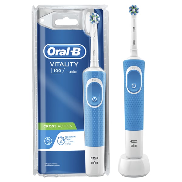 Oral-B Vitality 100 Cross Action Aikuinen Pyörivä/värähtelevä hammasharja Sininen Oral-B Vitality 100 Cross Action Aikuinen Pyörivä/värähtelevä hammasharja Sininen