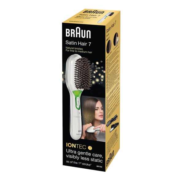 Braun 81533837 hårbørste og kam Voksen Paddle hårbørste Grøn, Hvid 1 stk