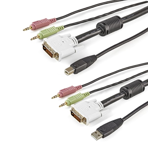 StarTech.com USBDVI4N1A6 KVM-kabel Sort 1,8 m
