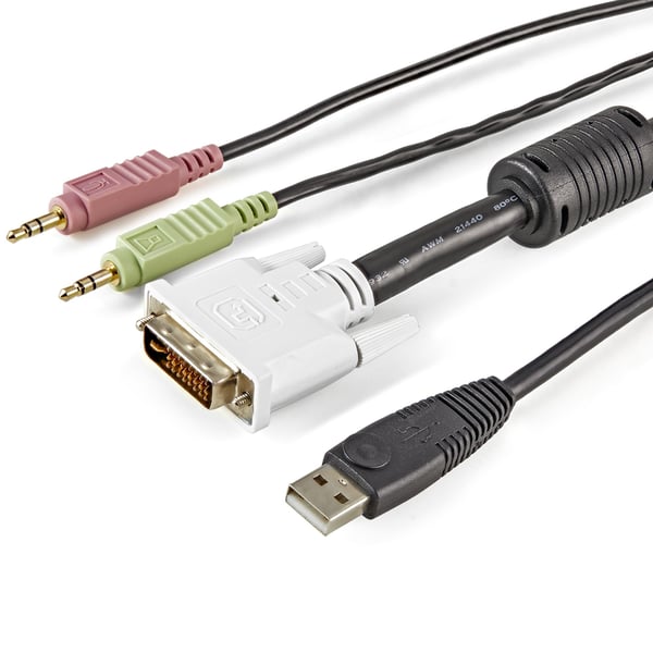 StarTech.com USBDVI4N1A6 KVM-kabel Sort 1,8 m