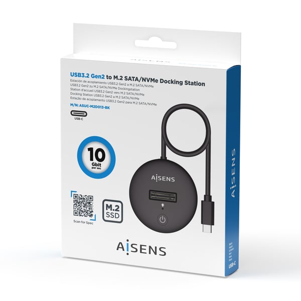 AISENS ASUC-M2D013-BK Hölje för lagringsenheter SSD-inkapsling Svart M.2