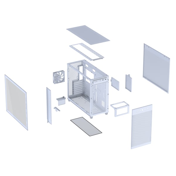 ASUS PRIME AP303 TG White Midi Tower Vit