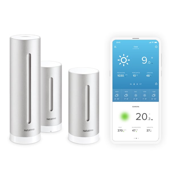 Netatmo NBU-NWS-NIM-EU digital väderstation Silver AC/Batteri Wi-Fi
