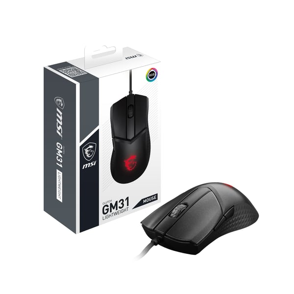 MSI CLUTCH GM31 LIGHTWEIGHT hiiri Pelaaminen Oikeakätinen USB A-tyyppi Optinen 12000 DPI