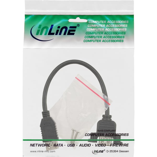 InLine 33441D USB-kaapeli USB 2.0 0,2 m USB A Musta