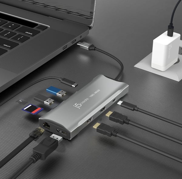 j5create JCD397-N 4K60 Elite USB-C® mini-dockningsstation för flera skärmar