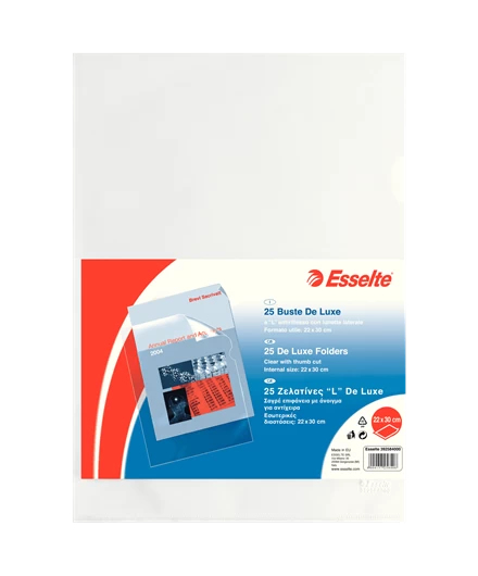 Esselte CF25BUSTE L DELUXE ANTIRIF 22X30 Polypropylen (PP) Transparent A4