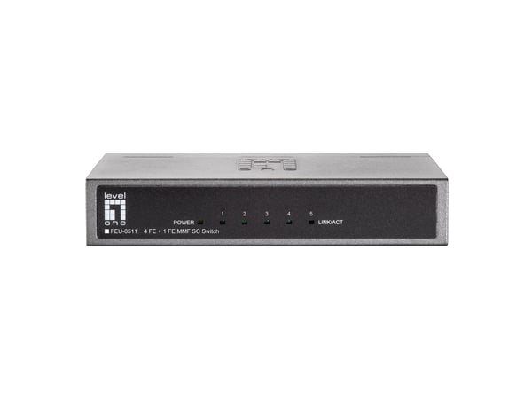 LevelOne FEU-0511 verkkokytkin Fast Ethernet (10/100) Musta, Harmaa